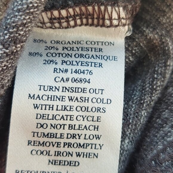 Faherty Gray Stripe Long Sleeve Movement Polo Size Large - Picture 7 of 14